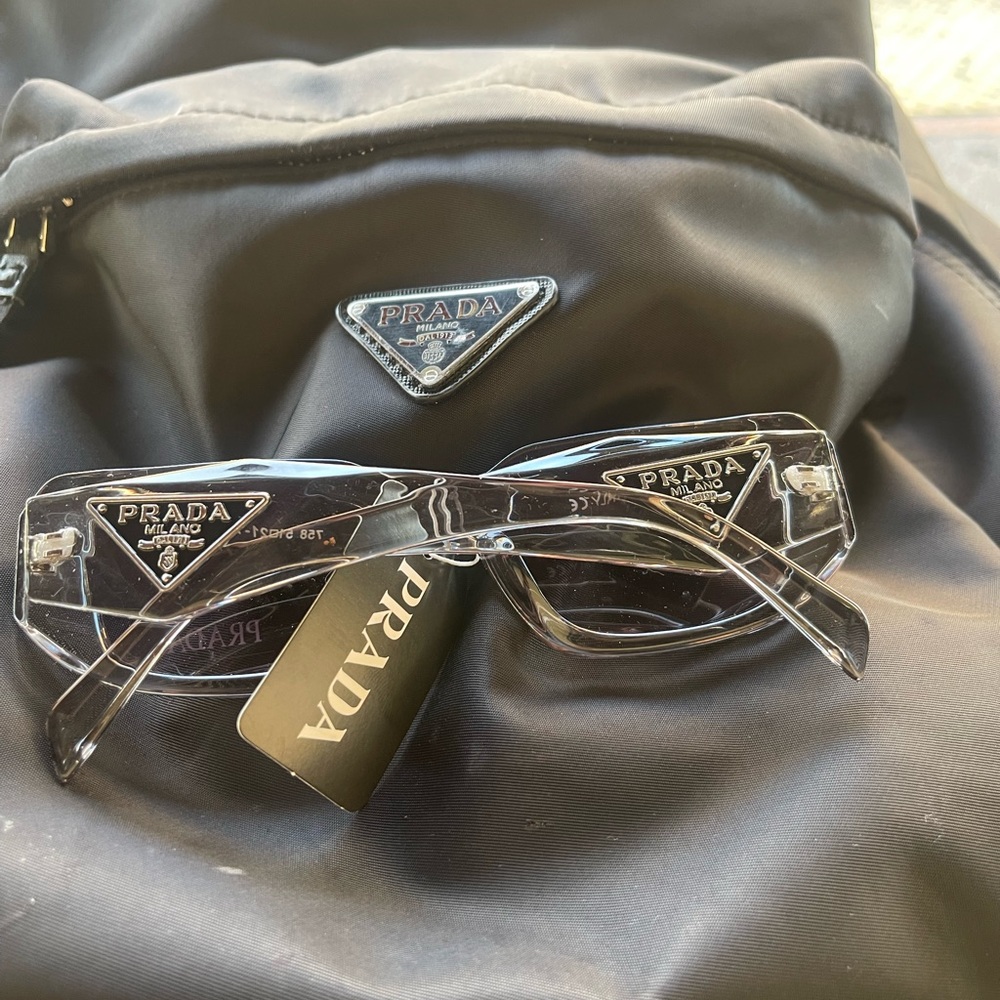 Prada Women's Clear Frame Sunglasses - Picture 4 of 6